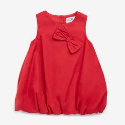 HOP Baby by Westside Red Bow-Detailed Balloon Cotton Dress-image-63