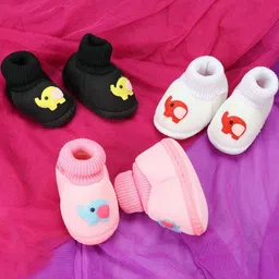 Dhairya Collection Set Of 3 Kids Cotton Booties-15