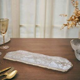 Pure Home and Living Transparent Glass Fizz Textured Rectangular Tray-15