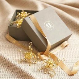 Pure Home and Living Gold Plastic Handmade Bead Napkin Rings - Set of 4-picture-30