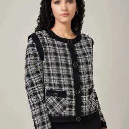 Annabelle by Pantaloons Black & White Chequered Jacket-picture-38