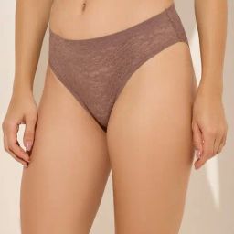 Wunderlove by Westside Brown Floral Lace-Design Invisible Hi-Leg Brief-image-24