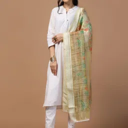 Kaizen TEXO FAB Ethnic Motifs Printed Organza Dupatta image 3