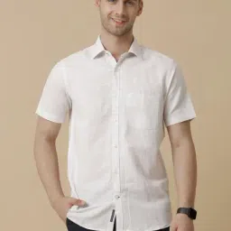 Linen Club Brown Linen Regular Fit Checks Shirt-picture-14