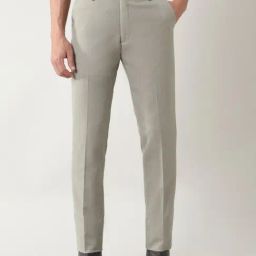 Arrow Khaki Slim Fit Self Pattern Trousers-image-25