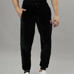 Iconic Black Regular Fit Joggers-image-19