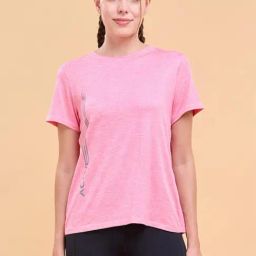 Enamor Pink Printed Sports T-Shirt-image-67