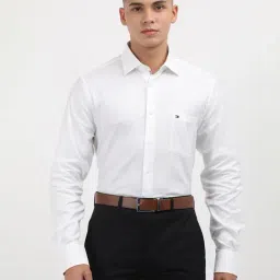Tommy Hilfiger White Cotton Regular Fit Shirt-image-15