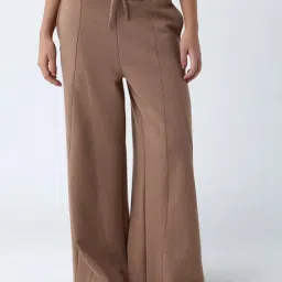 studiofit women Studiofit by Westside Brown Solid High-Rise Track Pants-picture-16