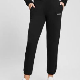 Guess Black Cotton Solid Trackpants-image-63