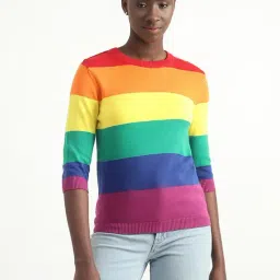United Colors of Benetton Multicolored Cotton Striped Sweater-picture-31