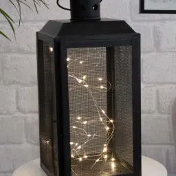 Homesake Black Metal Lantern And Candle Tealight Holder-image-1