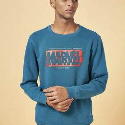 Urban Ranger by Pantaloons Teal Regular Fit Printed Sweatshirt-image-40