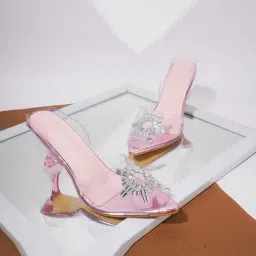 The White Pole Women's Pink Sling Back Sandals-image-76