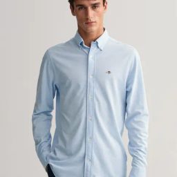 GANT Solid Button Down Regular Fit Shirt-image-31