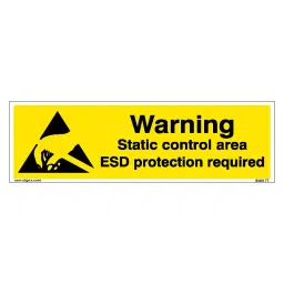 SUNSIGNS  Warning Static Control Area Esd Protection Required Signages Size 600x200 mm HP Print + Vinyl, SN0177-picture-16