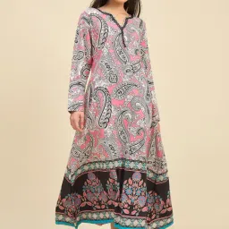 The Kaftan Company Pink Regular Fit Printed Night Dress-image-33