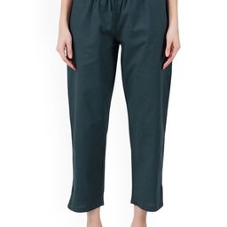 Happy Bunny Women Solid Relaxed Regular Fit Mid-Rise Flat-Front Trousers-image-56
