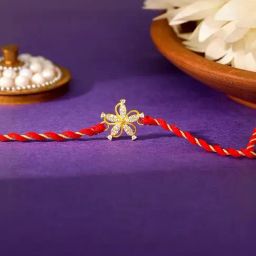 Giva 925 Sterling Silver Golden Floral Rakhi-image-89