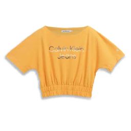 Calvin Klein Jeans Kids Orange Squash Logo Regular Fit T-Shirt-image-5