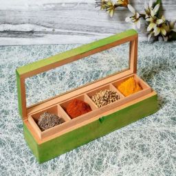 Unravel India New Green Wood Utility Box-17