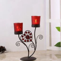 Aapno Rajasthan Red Metal Candle Holder-image-16