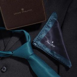 Louis Philippe Green Printed Tie & Pocket Square - Set of 2-image-40