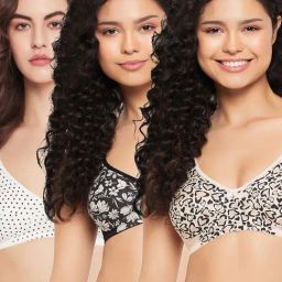 Clovia Multicolor Printed Full Coverage Non-Wired Everyday Bra - Pack of 3-image-34