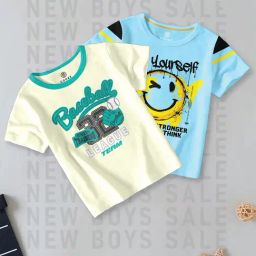 Codez Kids Green & Blue Printed T-Shirt (Pack Of 2)-image-67