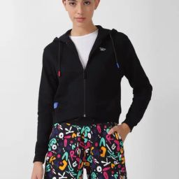 Reebok Black Cotton Logo Print Sports Sweatshirt-image-88