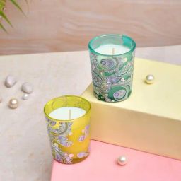 TAYHAA Yellow & Green Wax Illuminated Candle - Set of 2-image-21