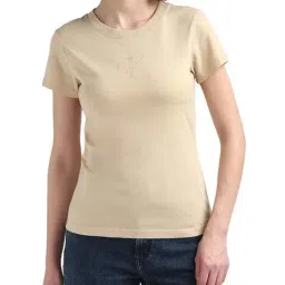 CALVIN KLEIN Brown Cotton Logo Print T-Shirt-image-17
