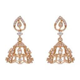 C. Krishniah Chetty Group Diamond 18k (750) Yellow Gold Earrings for Women-picture-3