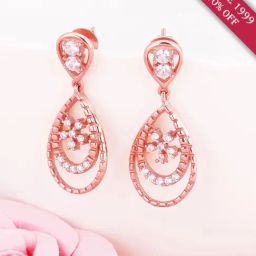 GIVA Love is Everywhere 92.5 Sterling Silver Royal Romance Drop Earrings in Rose Gold-Plating-image-34