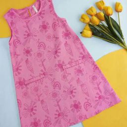Pantaloons Junior Pink Cotton Printed Dress-picture-36