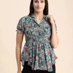 Moomaya Multicolor Floral Print Top-image-57