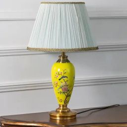 Whispering Homes Yellow Flora Magic Ceramic Table Lamp-image-81