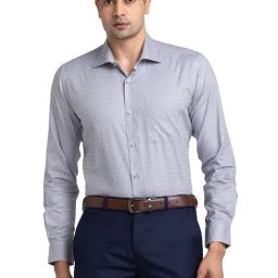 Raymond Grey Contemporary Fit Texture Shirt-image-73