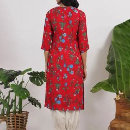 W Red Printed Kurtas image 2