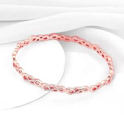 GIVA 92.5 Sterling silver Rose Gold Sparkle In Grace Bangle-17