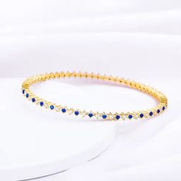 GIVA 92.5 Sterling Silver Golden Starry Night Celebration Bangle-image-53