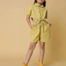 Tales & Stories Kids Khaki Cotton Regular Fit Jumpsuit-image-13