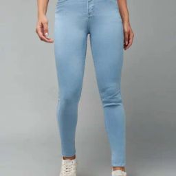 DOLCE CRUDO Blue Plain Jeans-image-58