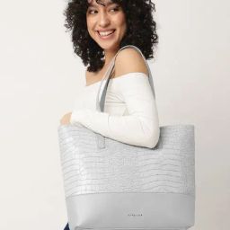 Fastrack CL7 Grey Animal Effect Large Laptop Tote Handbag-10