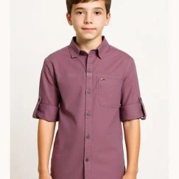 Cavio Boys Magenta Cotton Comfort Fit Shirt-image-52