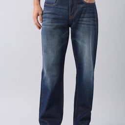 AD By Arvind Men Baggy Fit Mid Rise Low Distress Light Fade Cotton Jeans-image-47