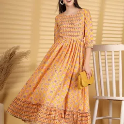 Pristyle Women Ethnic Motifs Print Fit & Flare Maxi Dress-picture-31