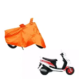 Auto Pearl Waterproof Two Wheeler Cover For Mahindra Rodeo UZO (Orange)-image-90