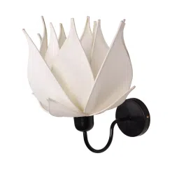 Fos Lighting Auspicious Ivory Blooming Lotus Fabric Wall Sonce-image-34