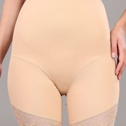 Soie Women Seamless High Waist Bonded Tummy & Thigh Shaper With Lace-image-35